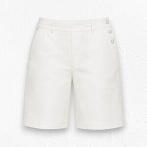 Ralph Lauren White Bermuda Shorts Tailored Preppy Cotton Stretch Shorts Size 10